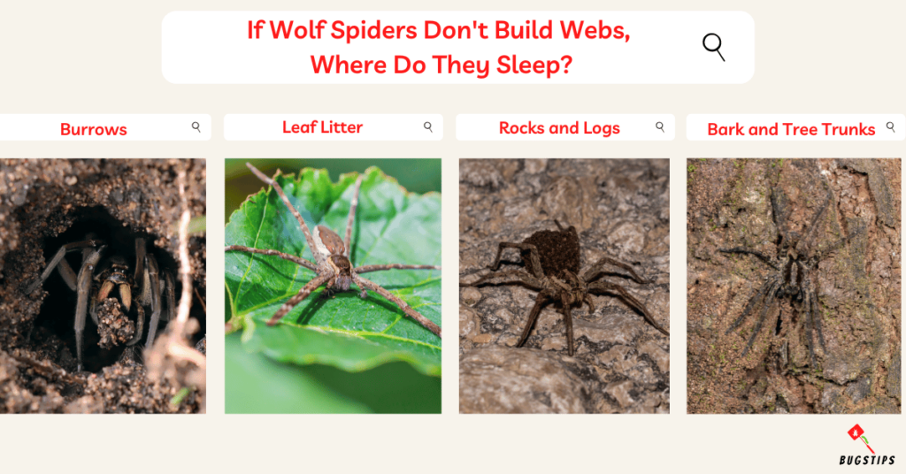 If Wolf Spiders Don't Build Webs, 
Where Do They Sleep?